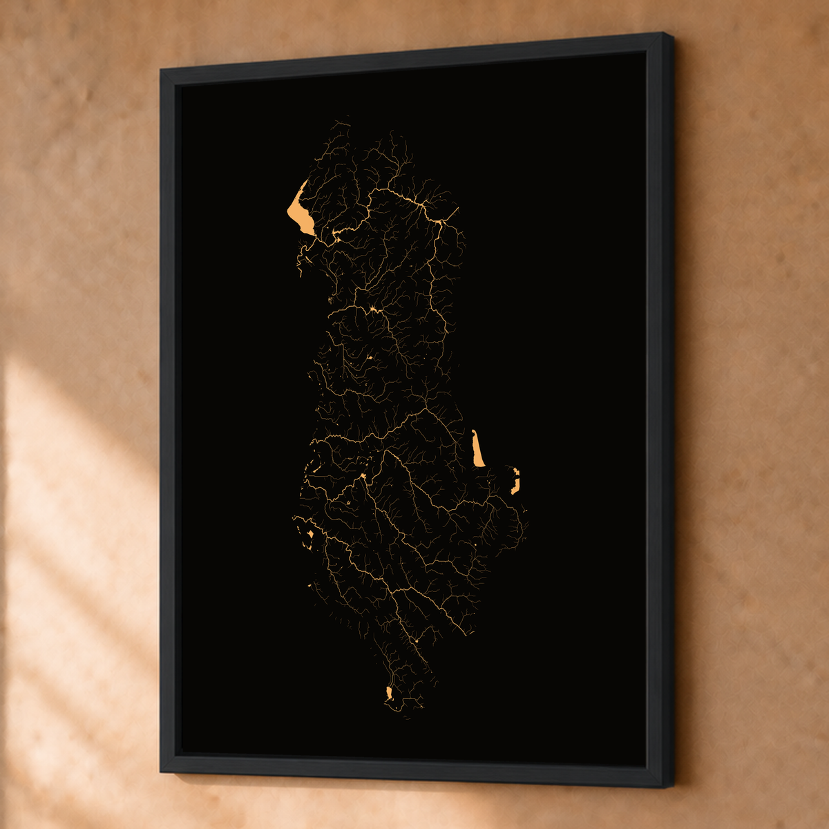 Beautiful Rivers — Albânia — Cobre, Fine art emoldurado · 45 × 60 cm, Preto · Sem margem