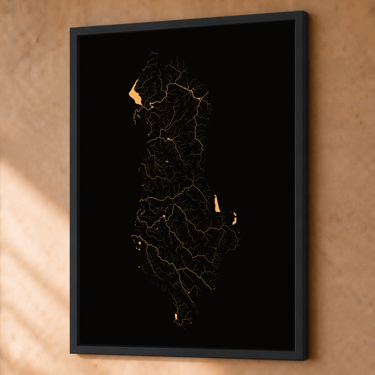 Beautiful Rivers — Albânia — Cobre, Fine art emoldurado · 60 × 80 cm, Preto · Sem margem