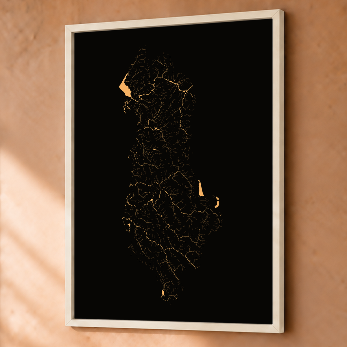 Beautiful Rivers — Albânia — Cobre, Fine art emoldurado · 60 × 80 cm, Branco · Sem margem