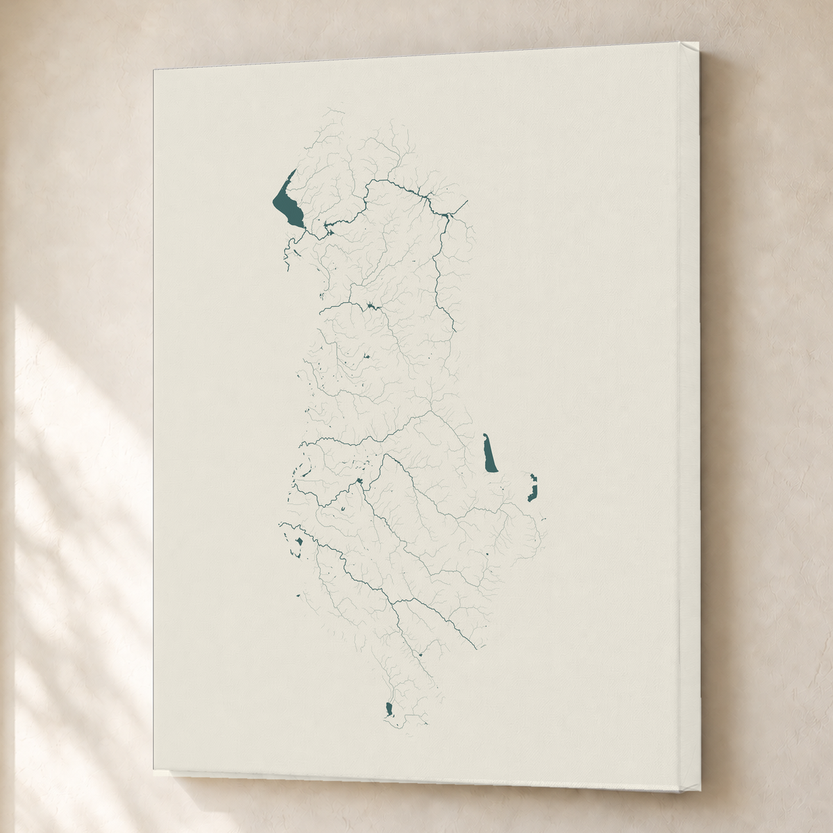 Beautiful Rivers — Albânia — Natural e luminosa, Canvas · 45 × 60 cm, Sem margem