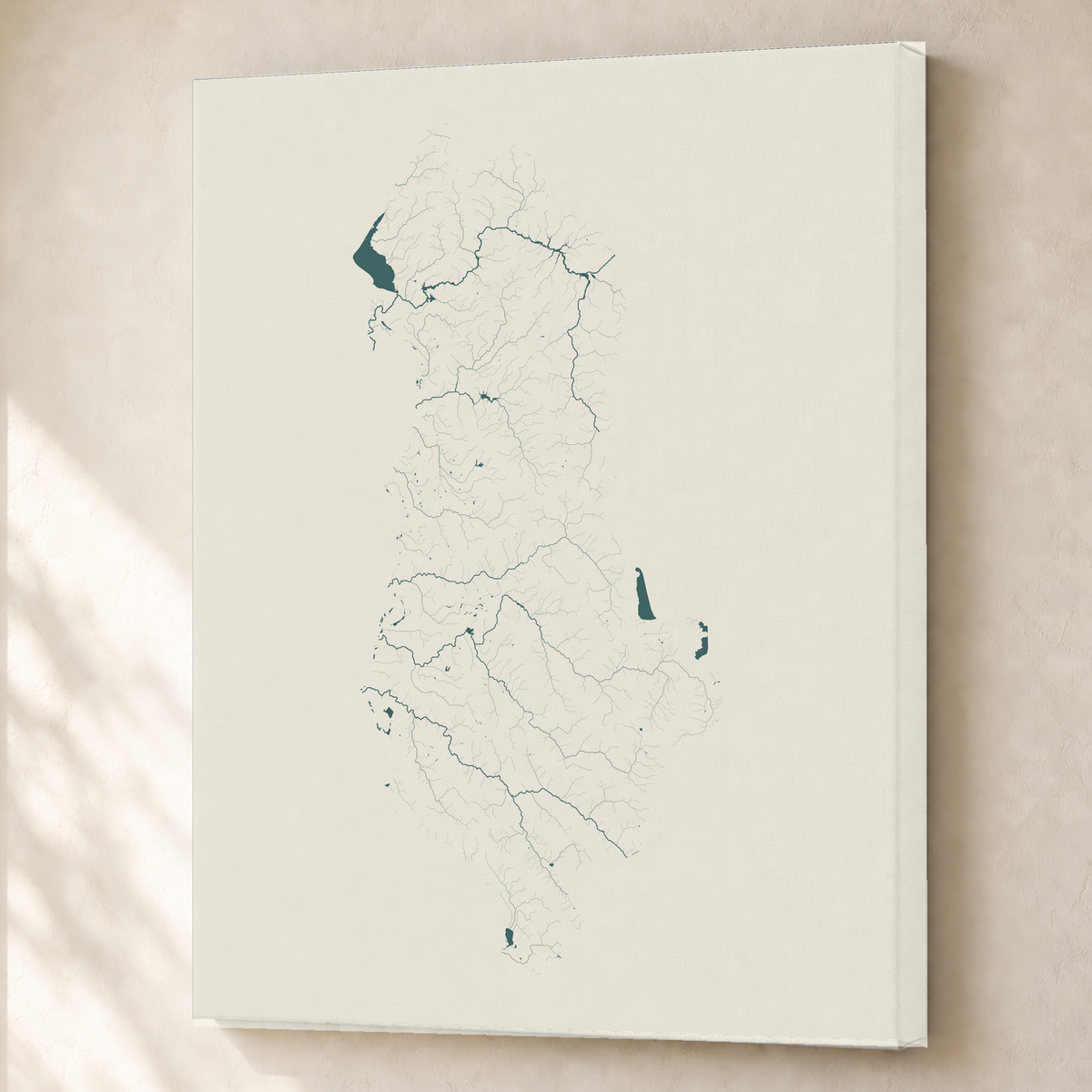 Beautiful Rivers — Albânia — Natural e luminosa, Canvas · 60 × 80 cm, Sem margem