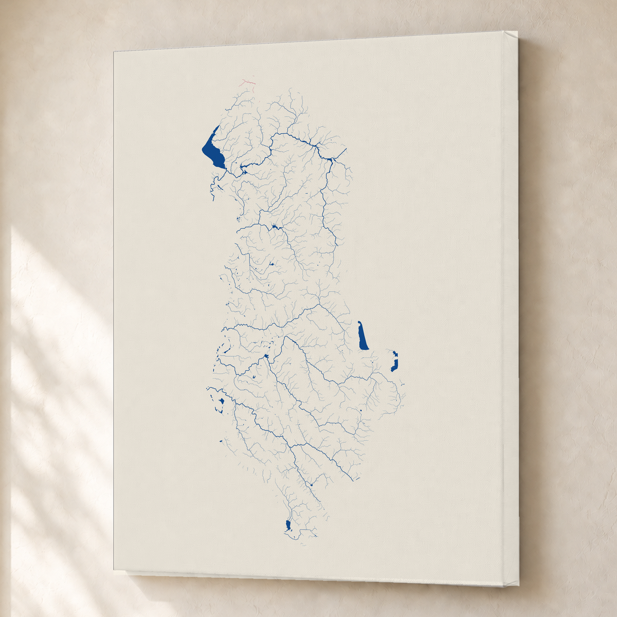 Beautiful Rivers — Albânia — Risografia, Canvas · 45 × 60 cm, Sem margem