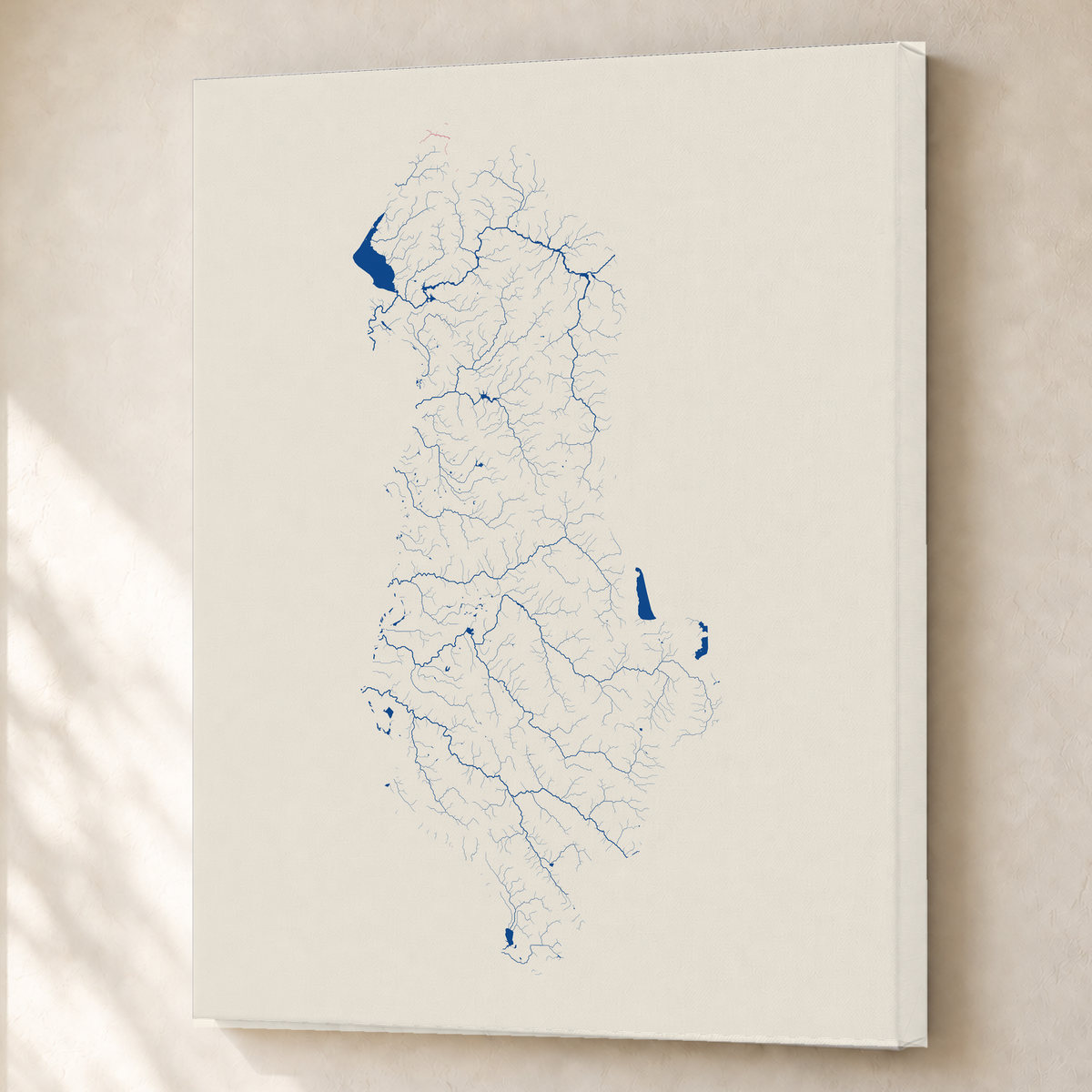 Beautiful Rivers — Albânia — Risografia, Canvas · 60 × 80 cm, Sem margem