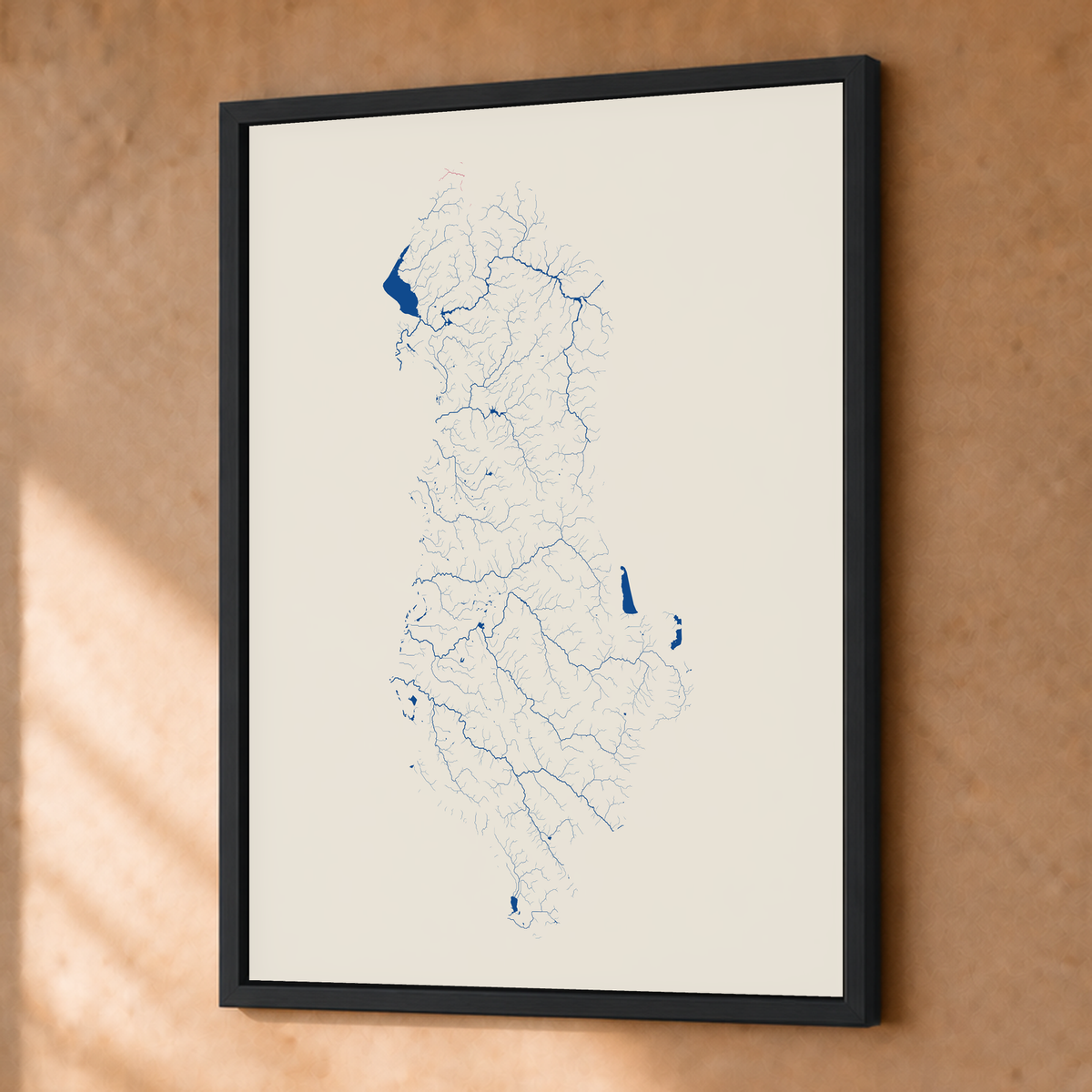 Beautiful Rivers — Albânia — Risografia, Fine art emoldurado · 30 × 40 cm, Preto · Sem margem