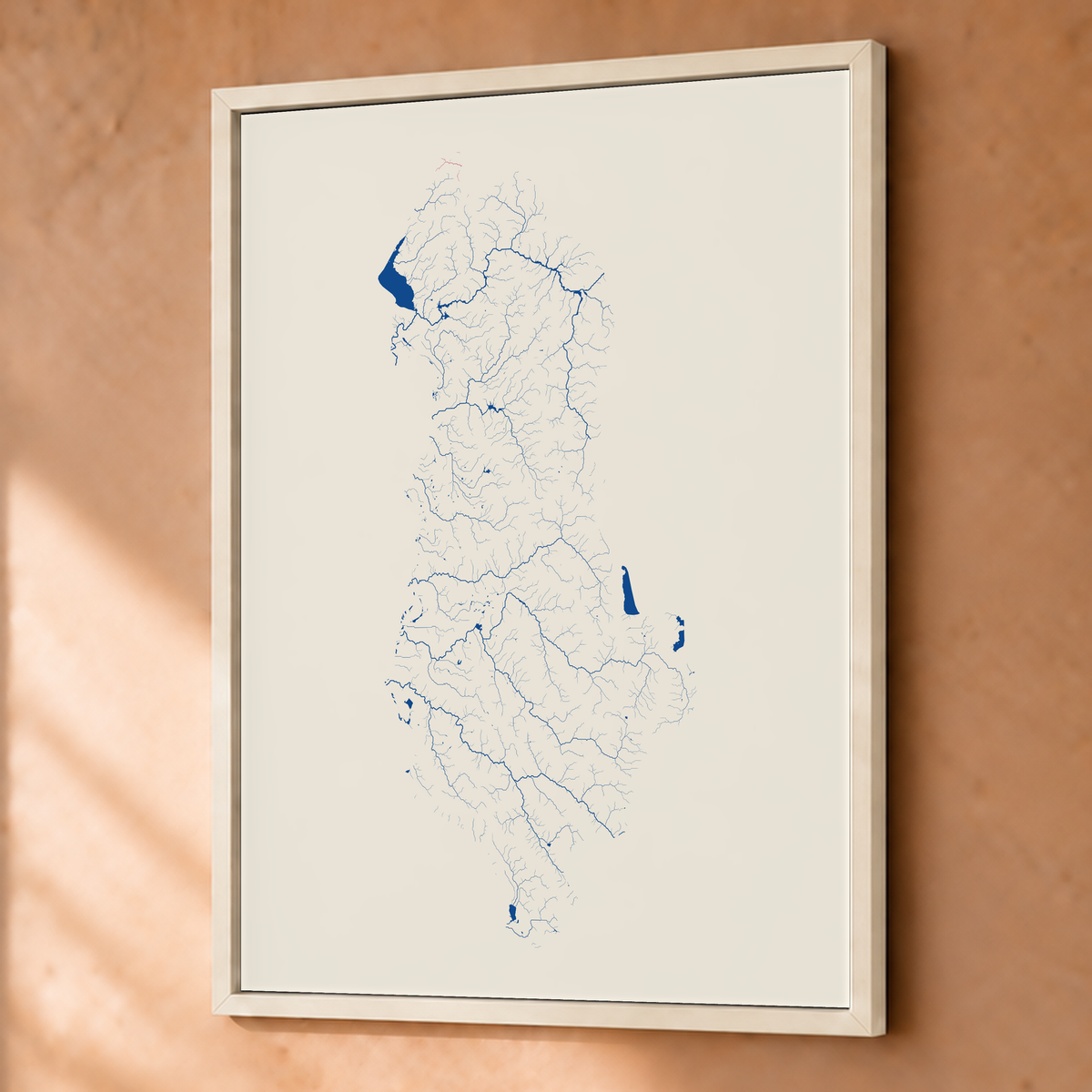 Beautiful Rivers — Albânia — Risografia, Fine art emoldurado · 45 × 60 cm, Branco · Sem margem