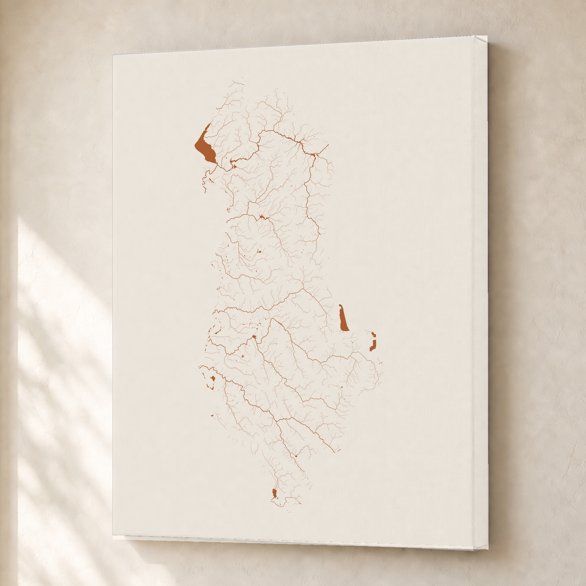 Beautiful Rivers — Albânia — Terracota e areia, Canvas · 30 × 40 cm, Sem margem