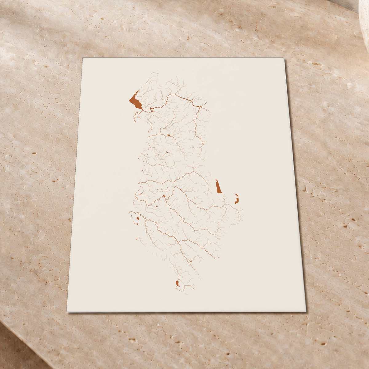Beautiful Rivers — Albânia — Terracota e areia, Impressão fine art · 30 × 40 cm, Sem margem