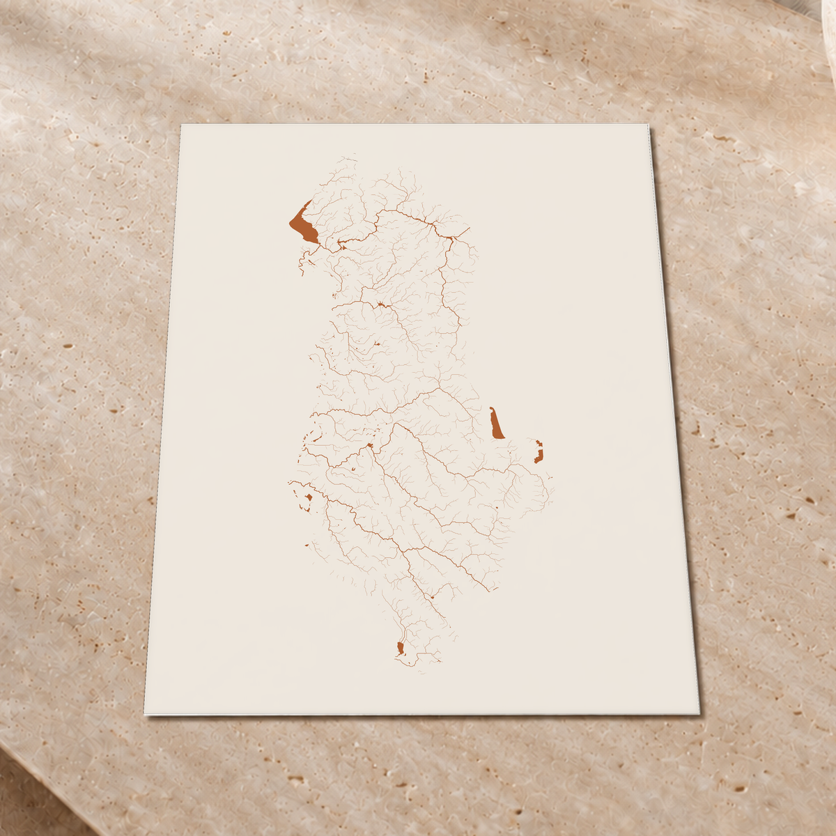 Beautiful Rivers — Albânia — Terracota e areia, Impressão fine art · 45 × 60 cm, Sem margem