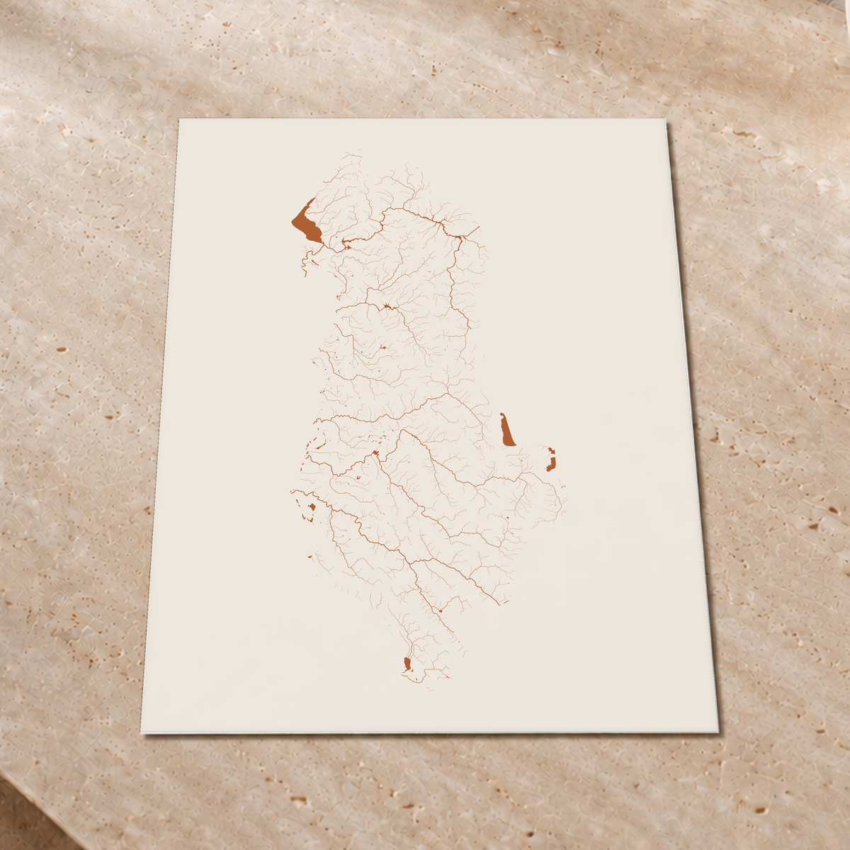 Beautiful Rivers — Albânia — Terracota e areia, Impressão fine art · 60 × 80 cm, Sem margem