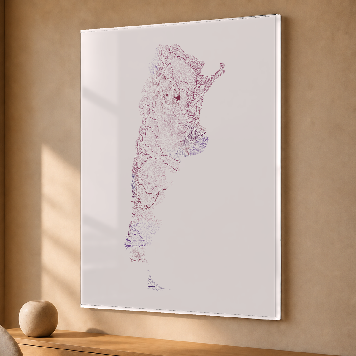 Beautiful Rivers — Argentina — Ameixa e rosé, Acrílico · 30 × 40 cm, Sem margem