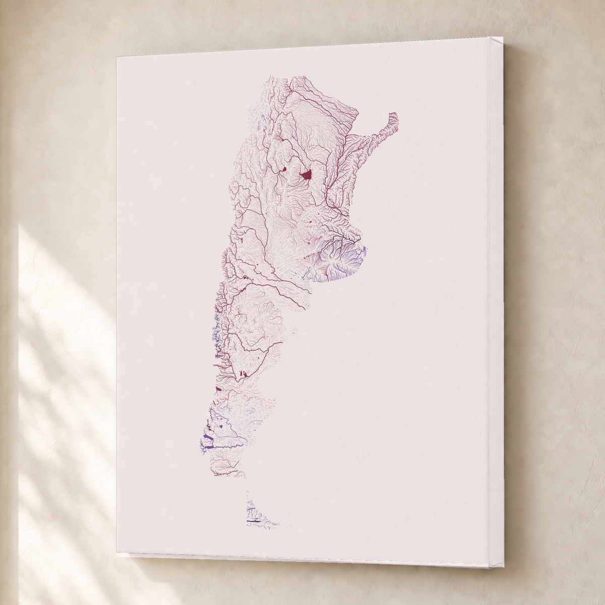 Beautiful Rivers — Argentina — Ameixa e rosé, Canvas · 30 × 40 cm, Sem margem