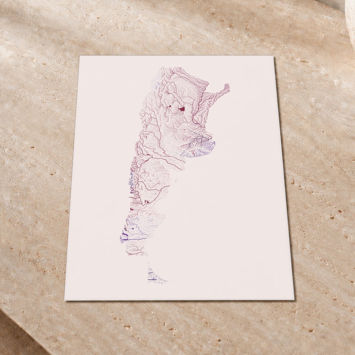 Beautiful Rivers — Argentina — Ameixa e rosé, Impressão fine art · 30 × 40 cm, Sem margem