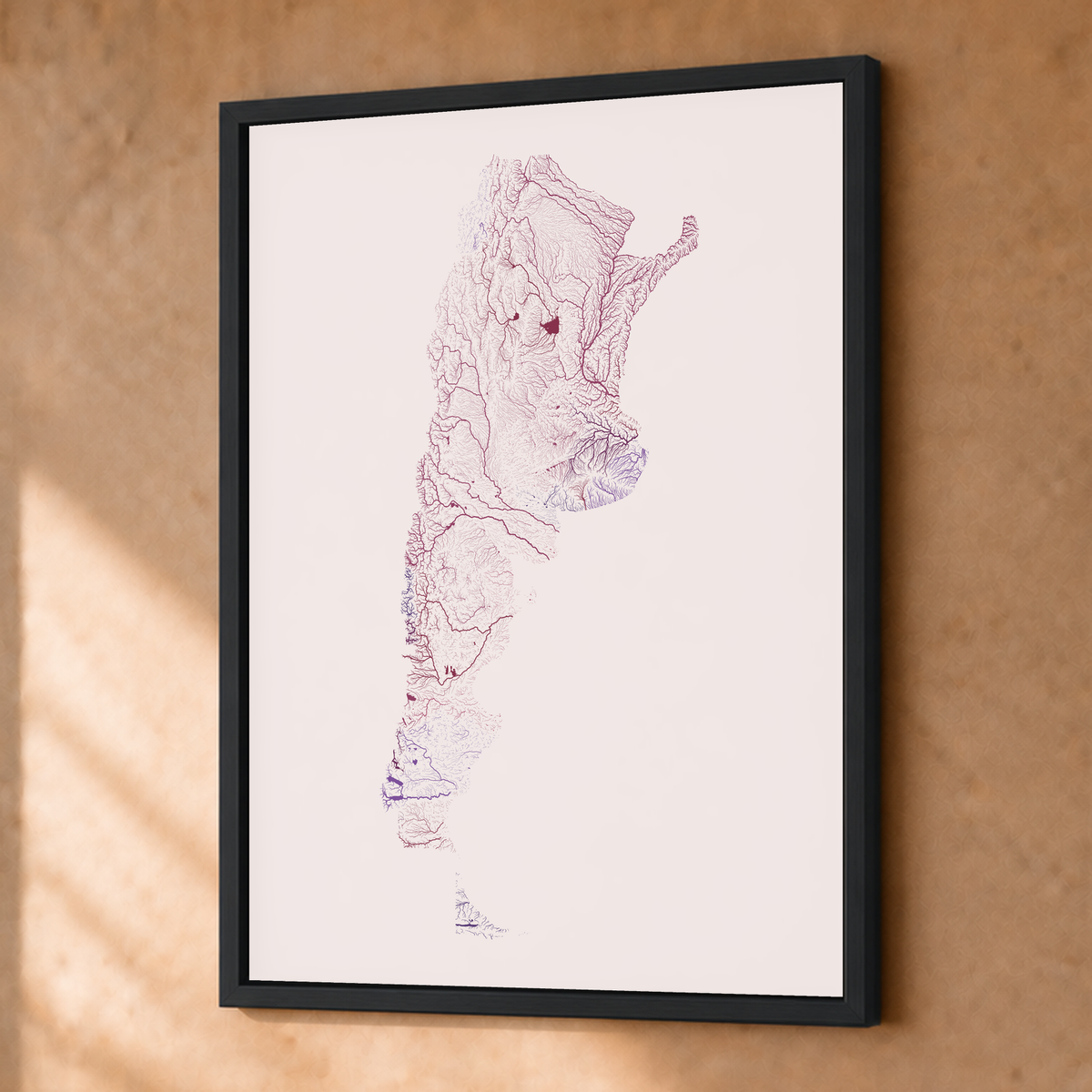 Beautiful Rivers — Argentina — Ameixa e rosé, Fine art emoldurado · 30 × 40 cm, Preto · Sem margem