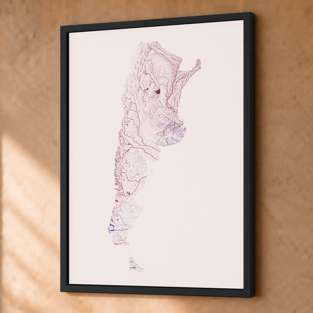 Beautiful Rivers — Argentina — Ameixa e rosé, Fine art emoldurado · 45 × 60 cm, Preto · Sem margem