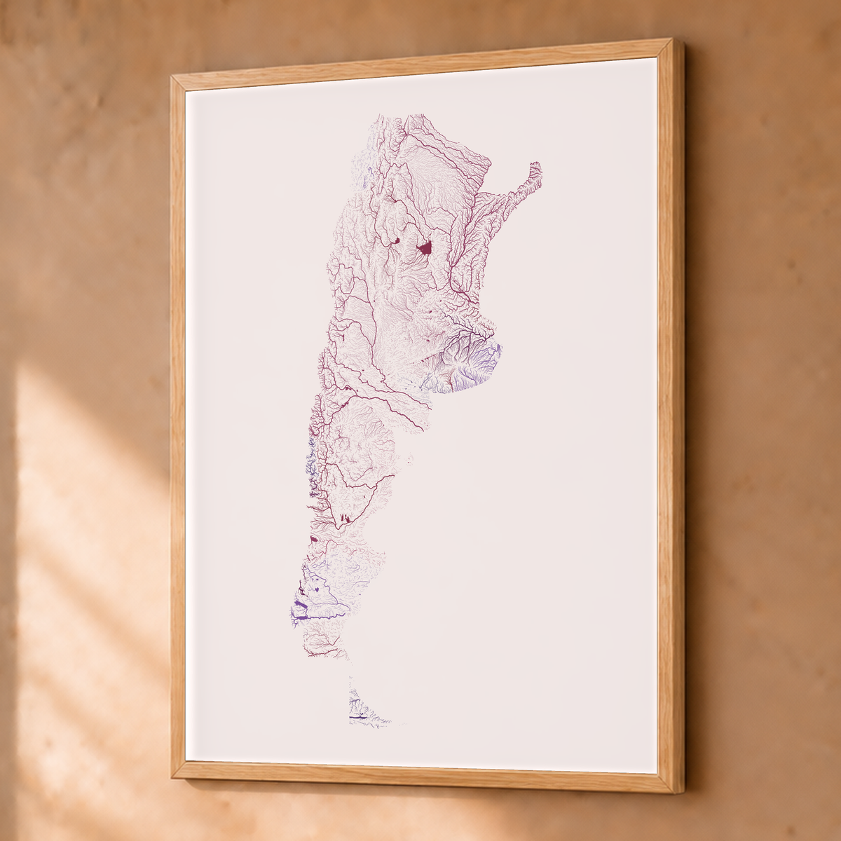 Beautiful Rivers — Argentina — Ameixa e rosé, Fine art emoldurado · 45 × 60 cm, Natural · Sem margem