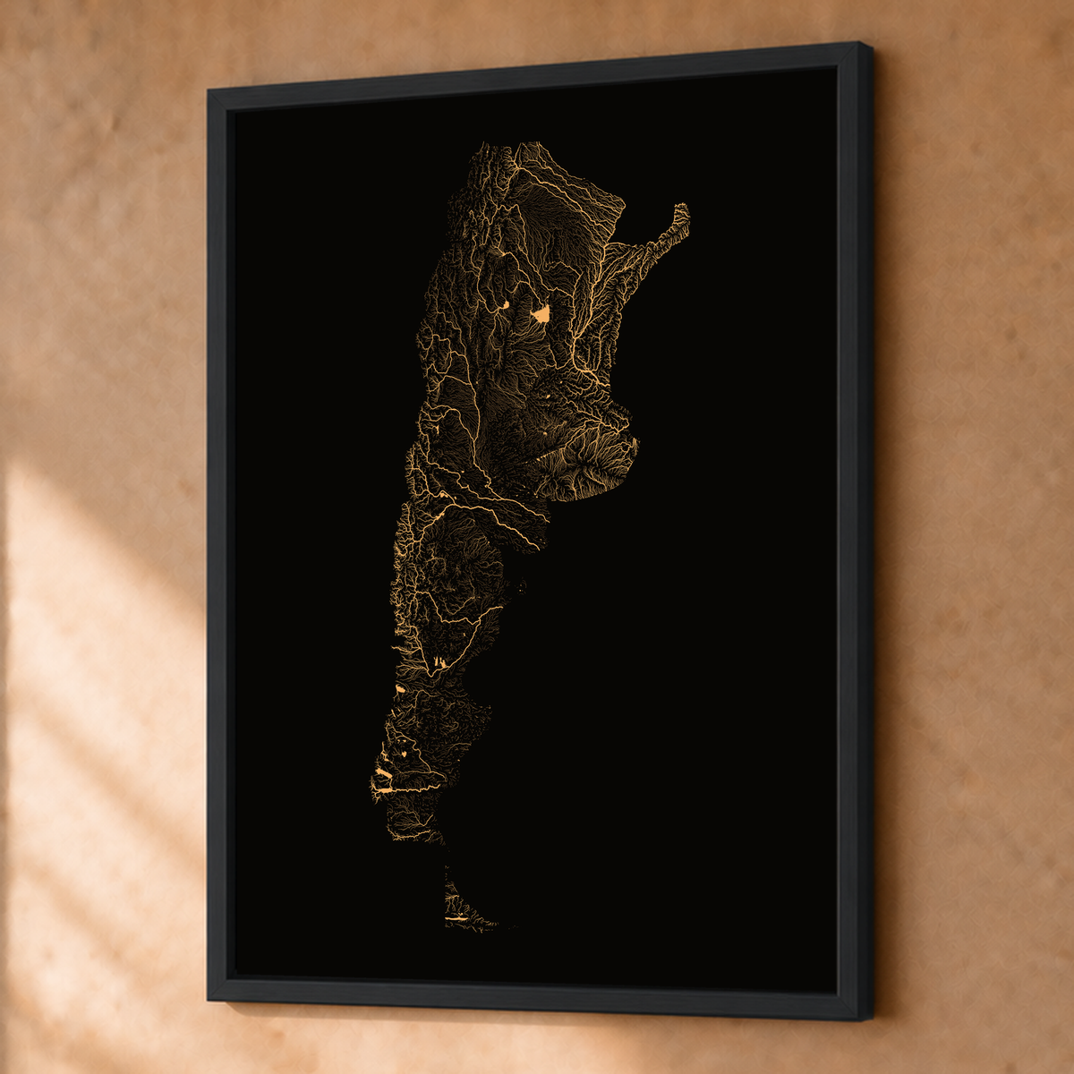Beautiful Rivers — Argentina — Cobre, Fine art emoldurado · 45 × 60 cm, Preto · Sem margem
