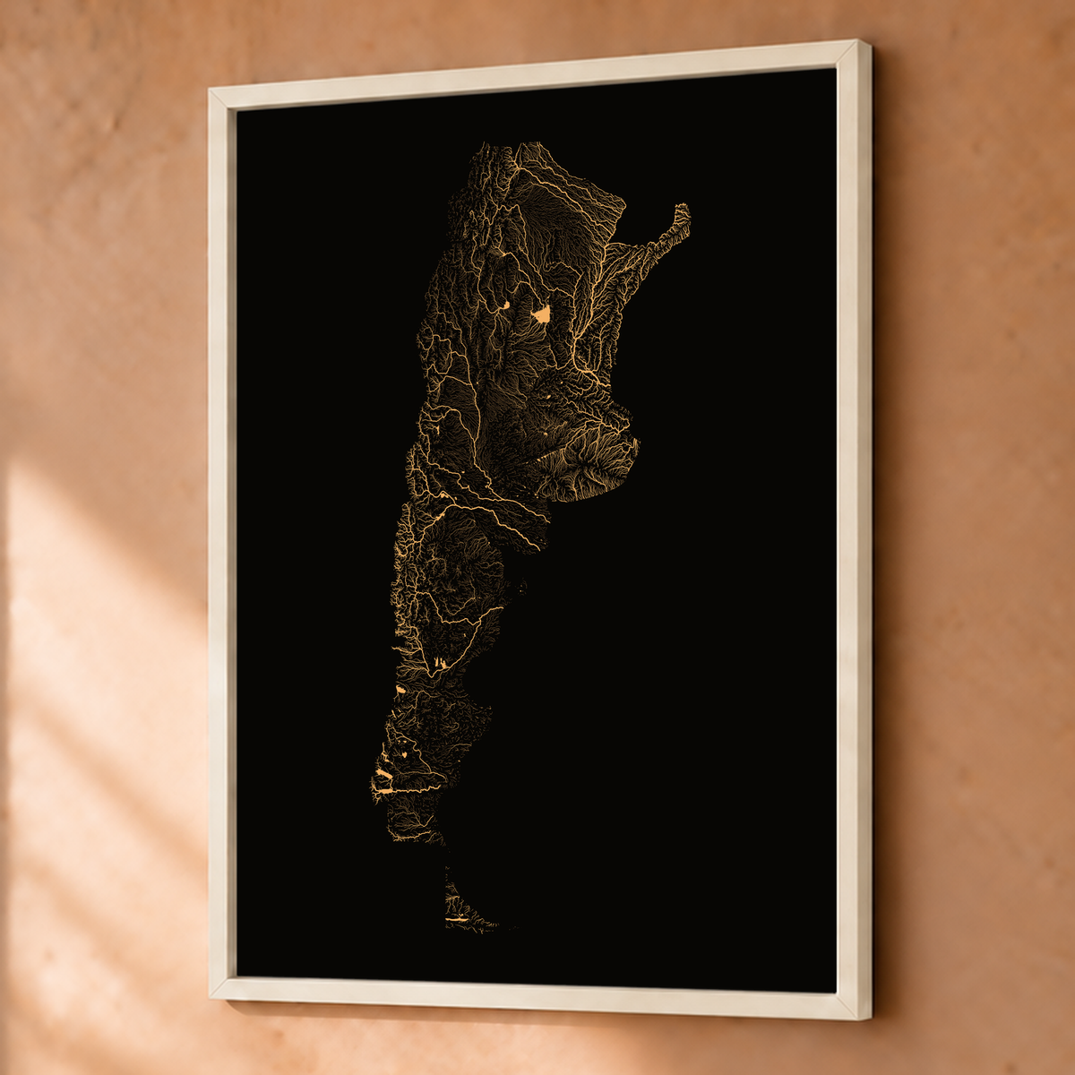 Beautiful Rivers — Argentina — Cobre, Fine art emoldurado · 45 × 60 cm, Branco · Sem margem