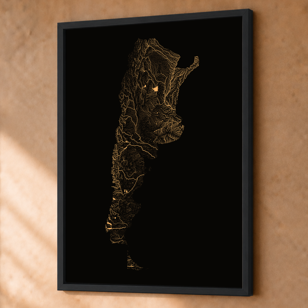 Beautiful Rivers — Argentina — Cobre, Fine art emoldurado · 60 × 80 cm, Preto · Sem margem