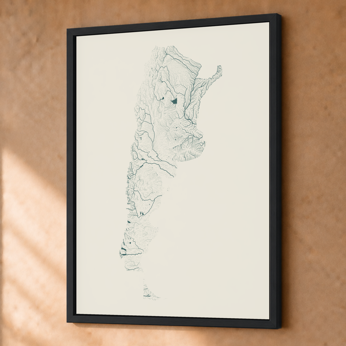Beautiful Rivers — Argentina — Natural e luminosa, Fine art emoldurado · 45 × 60 cm, Preto · Sem margem
