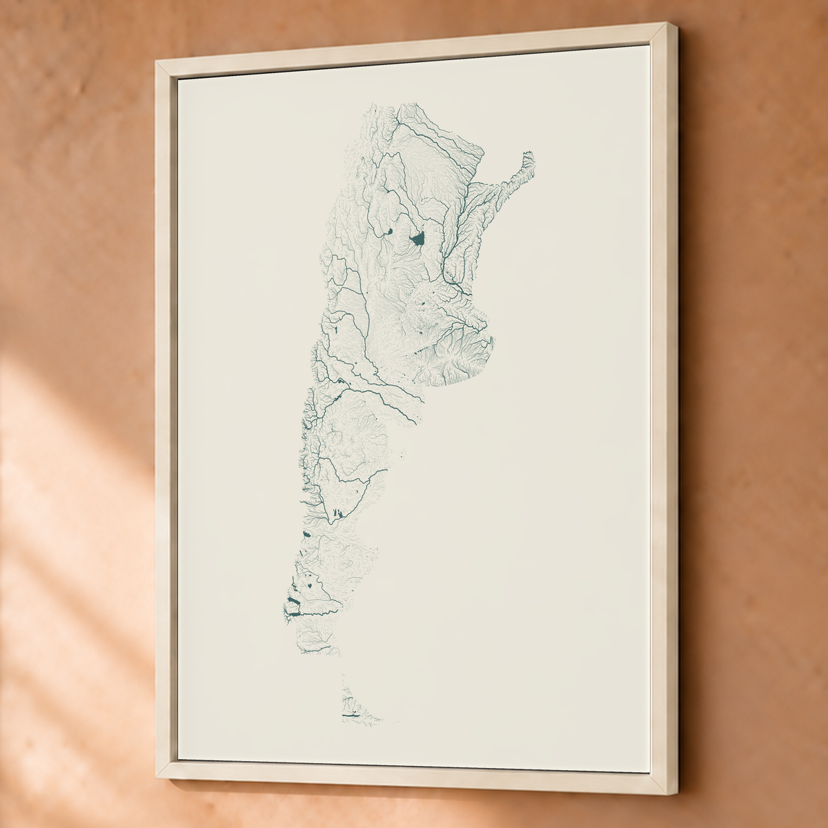 Beautiful Rivers — Argentina — Natural e luminosa, Fine art emoldurado · 60 × 80 cm, Branco · Sem margem