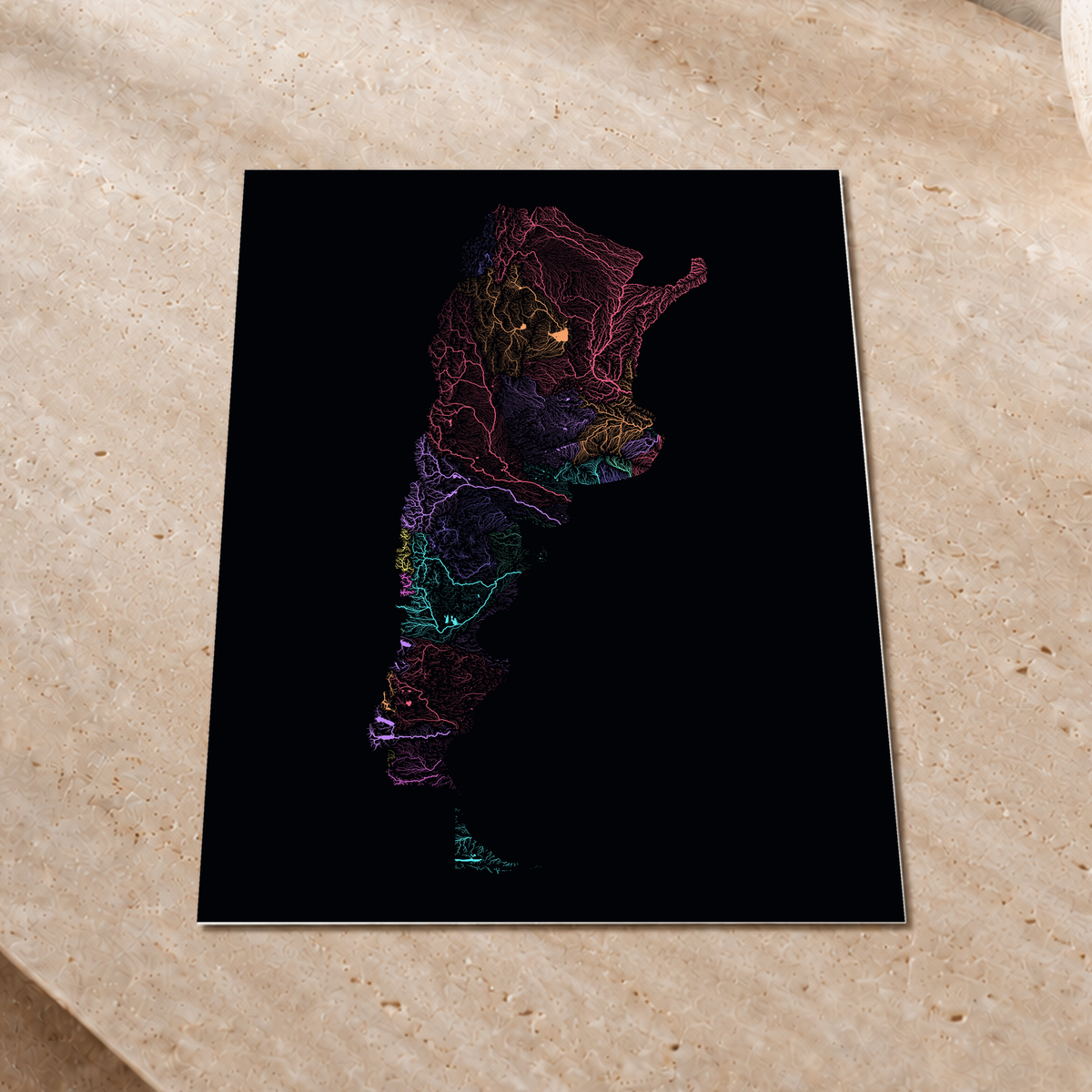Beautiful Rivers — Argentina — Neon por território, Impressão fine art · 30 × 40 cm, Sem margem