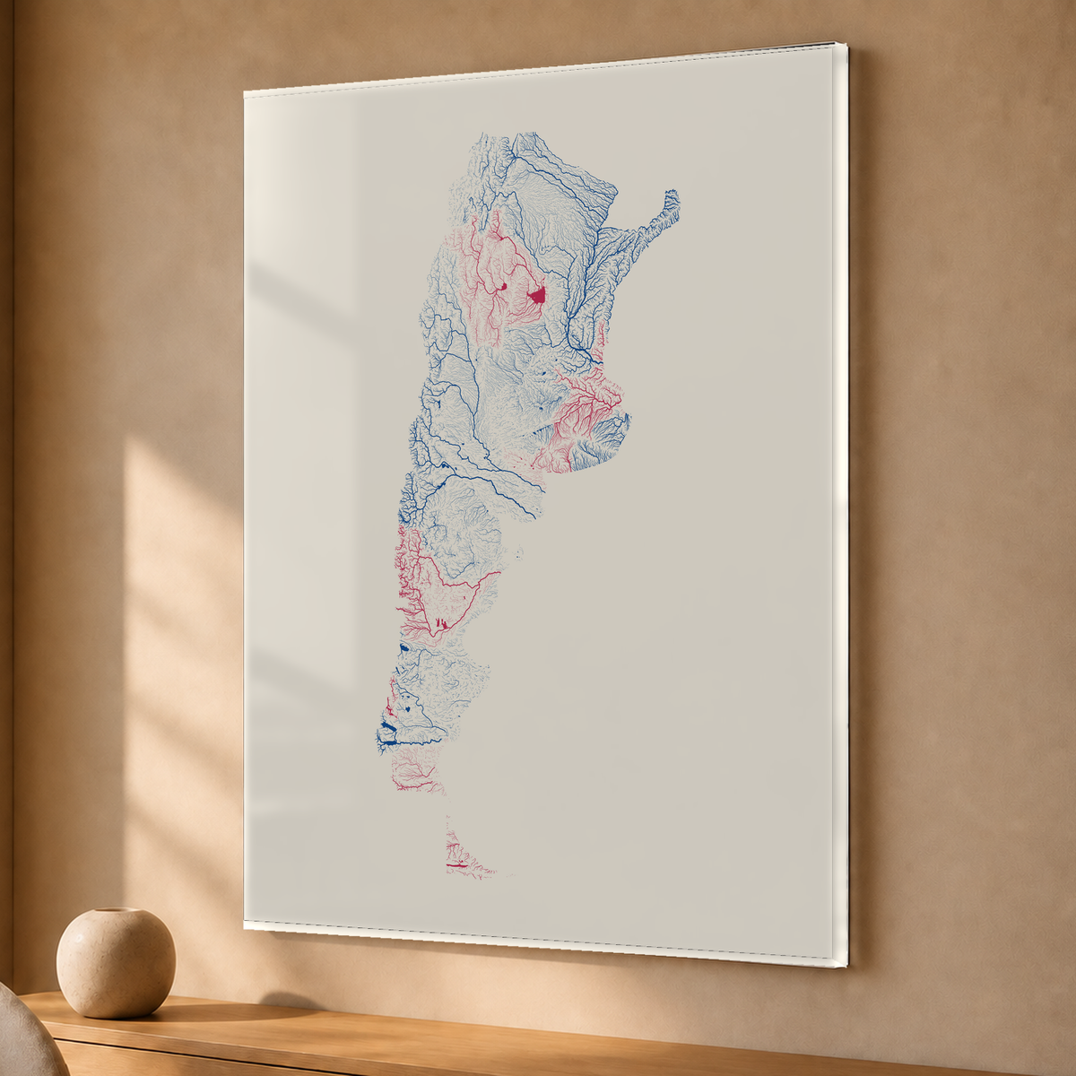 Beautiful Rivers — Argentina — Risografia, Acrílico · 30 × 40 cm, Sem margem