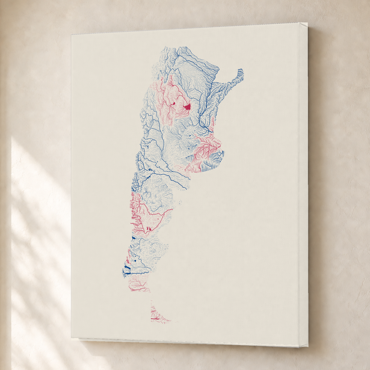 Beautiful Rivers — Argentina — Risografia, Canvas · 30 × 40 cm, Sem margem