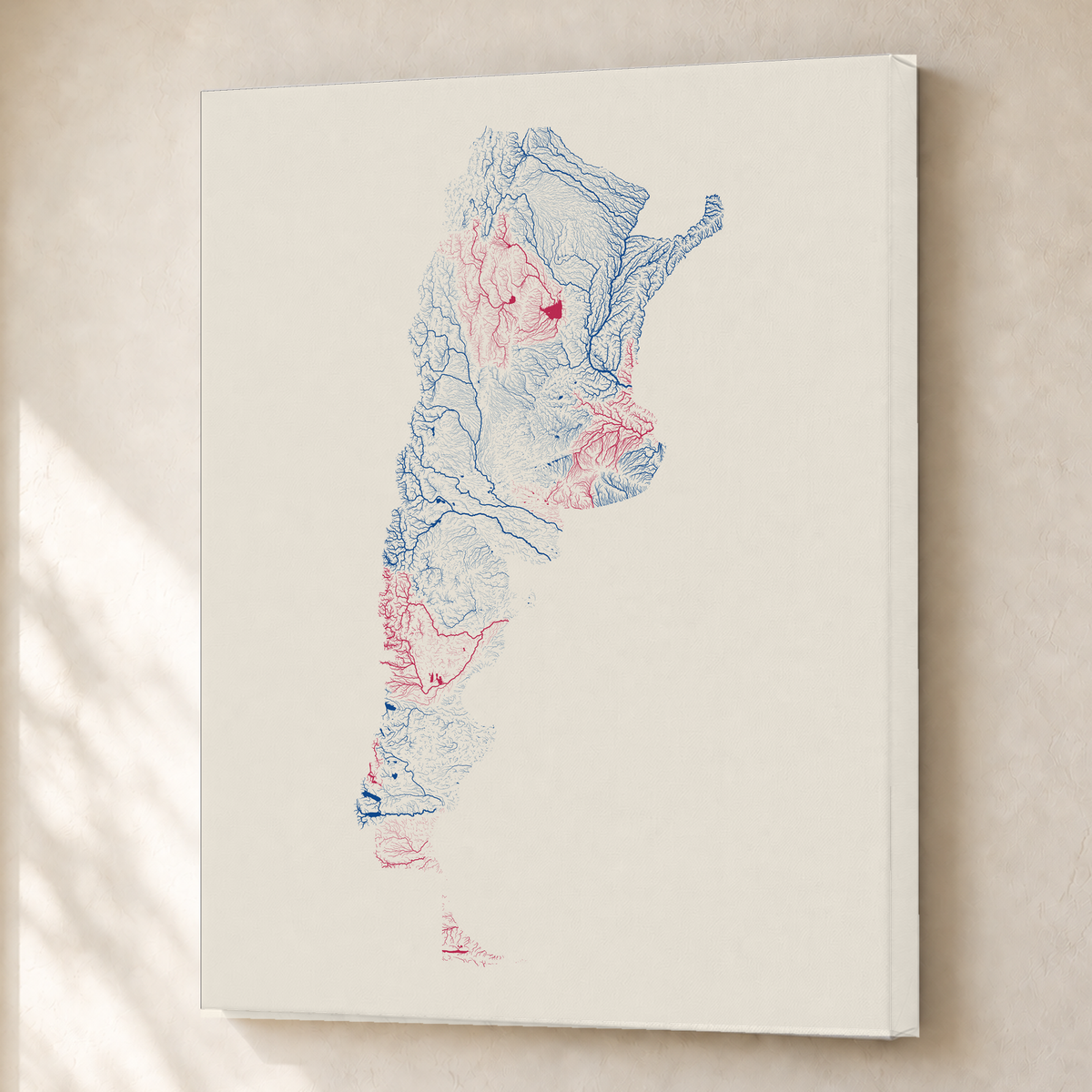 Beautiful Rivers — Argentina — Risografia, Canvas · 45 × 60 cm, Sem margem