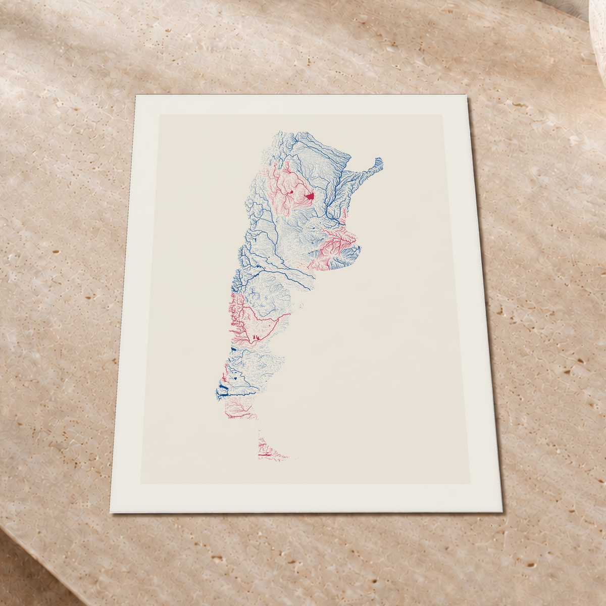 Beautiful Rivers — Argentina — Risografia, Impressão fine art · 30 × 40 cm, Margem branca