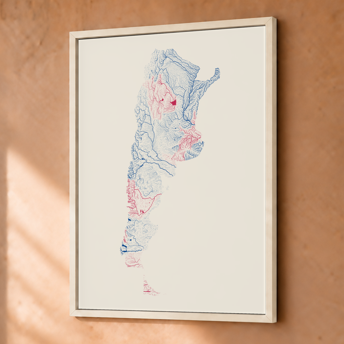 Beautiful Rivers — Argentina — Risografia, Fine art emoldurado · 30 × 40 cm, Branco · Sem margem
