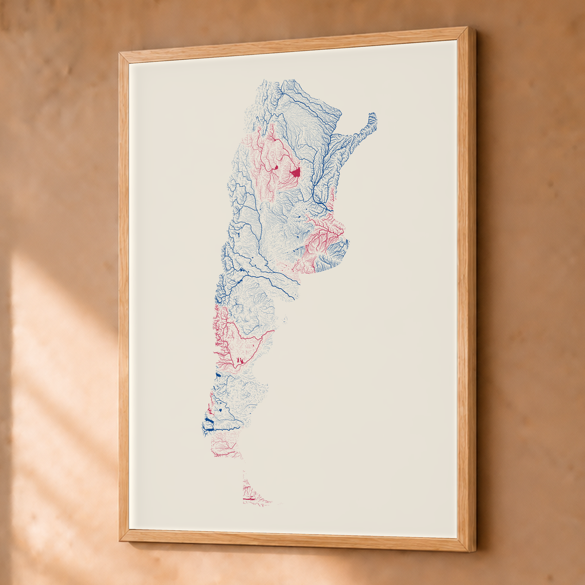 Beautiful Rivers — Argentina — Risografia, Fine art emoldurado · 45 × 60 cm, Natural · Sem margem