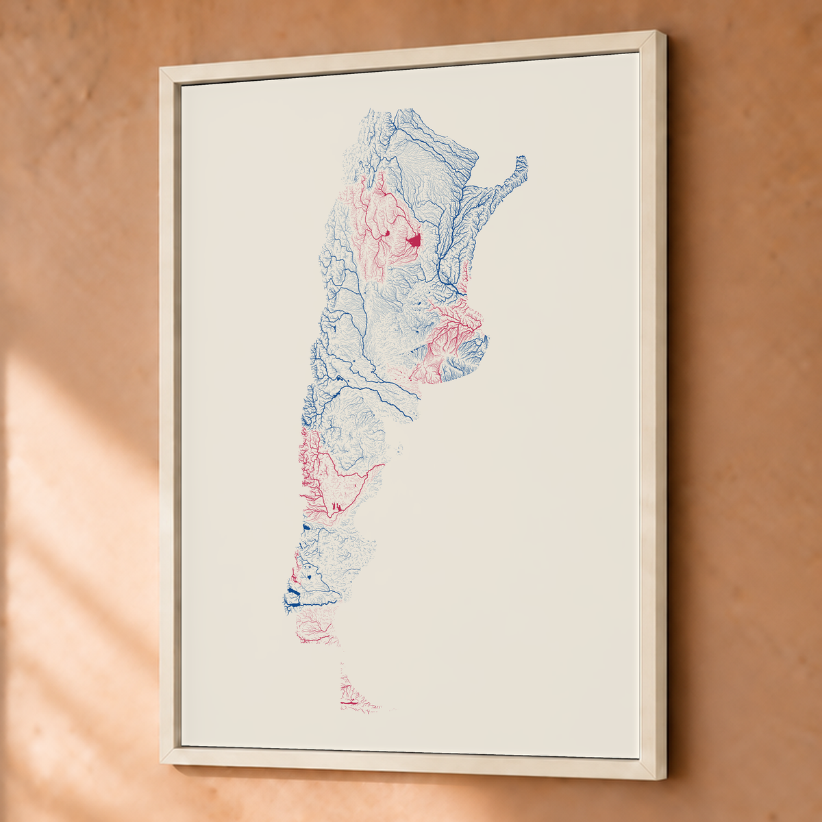 Beautiful Rivers — Argentina — Risografia, Fine art emoldurado · 45 × 60 cm, Branco · Sem margem