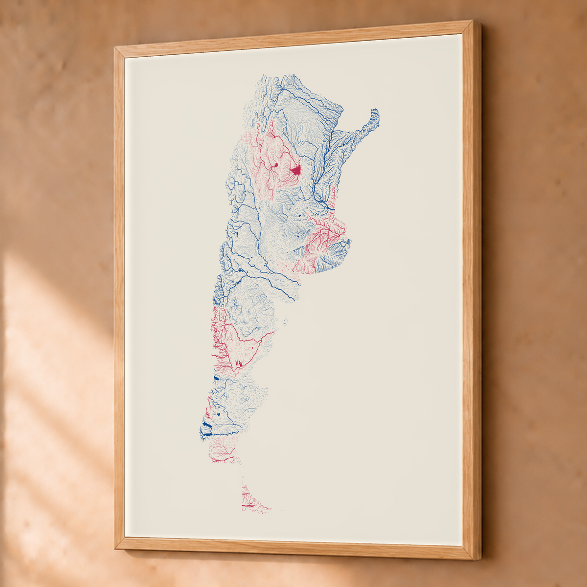 Beautiful Rivers — Argentina — Risografia, Fine art emoldurado · 60 × 80 cm, Natural · Sem margem