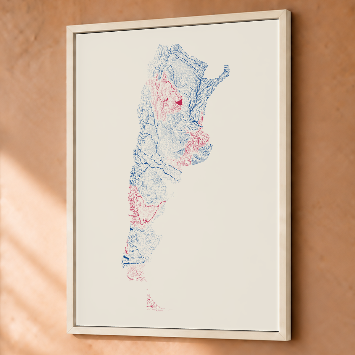 Beautiful Rivers — Argentina — Risografia, Fine art emoldurado · 60 × 80 cm, Branco · Sem margem