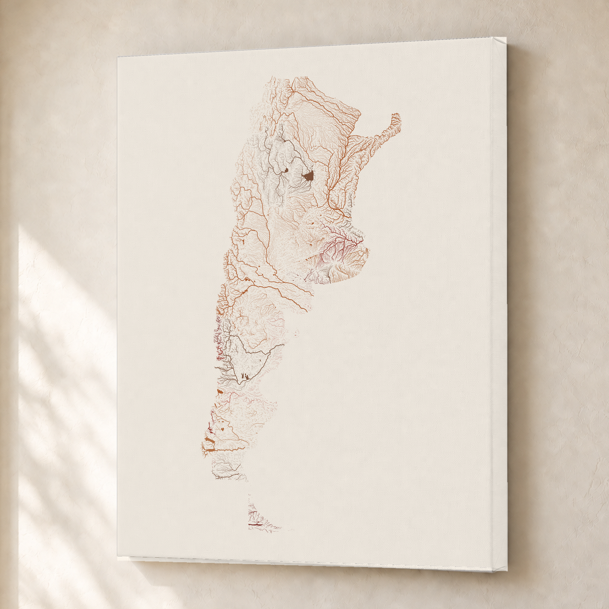 Beautiful Rivers — Argentina — Terracota e areia, Canvas · 30 × 40 cm, Sem margem