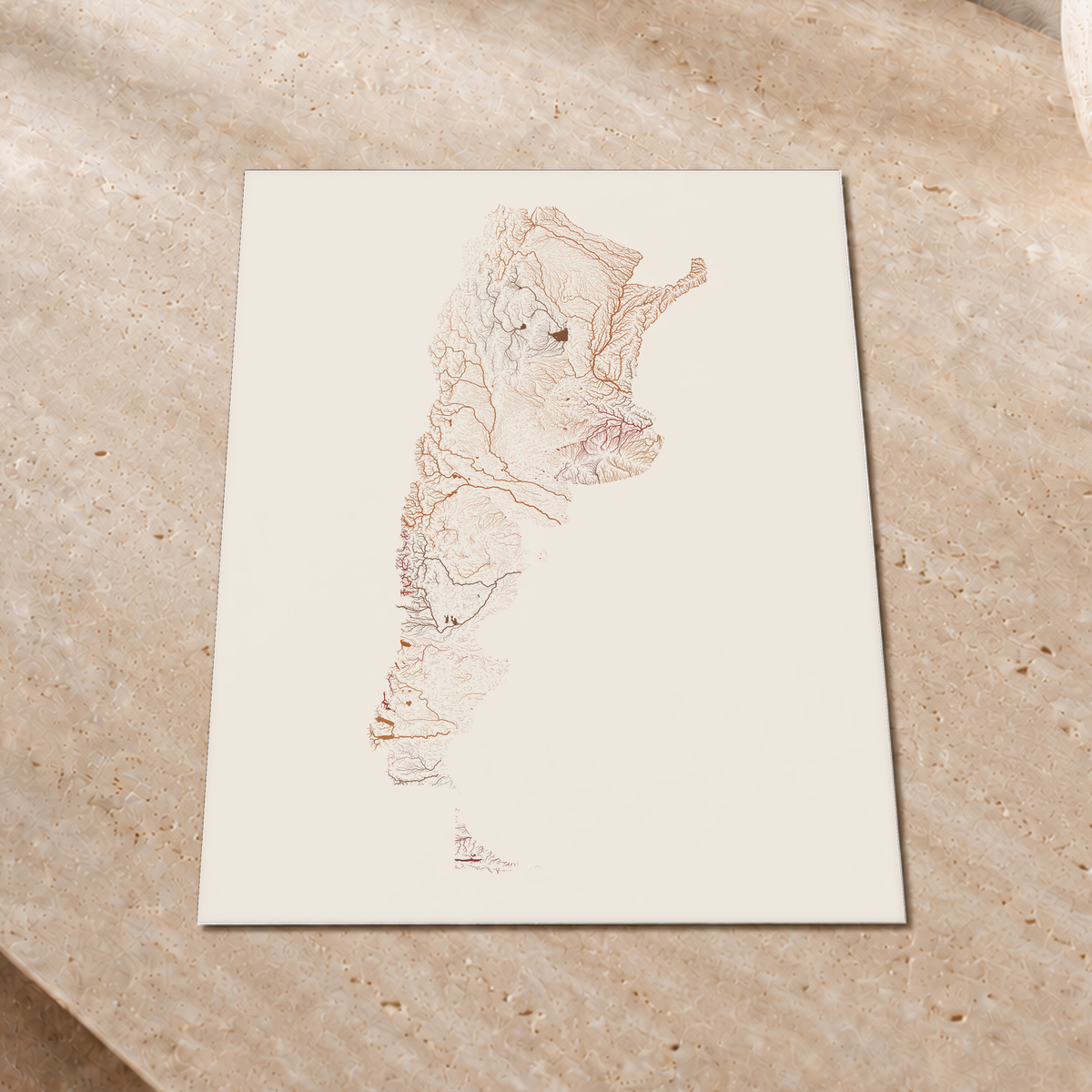 Beautiful Rivers — Argentina — Terracota e areia, Impressão fine art · 30 × 40 cm, Sem margem