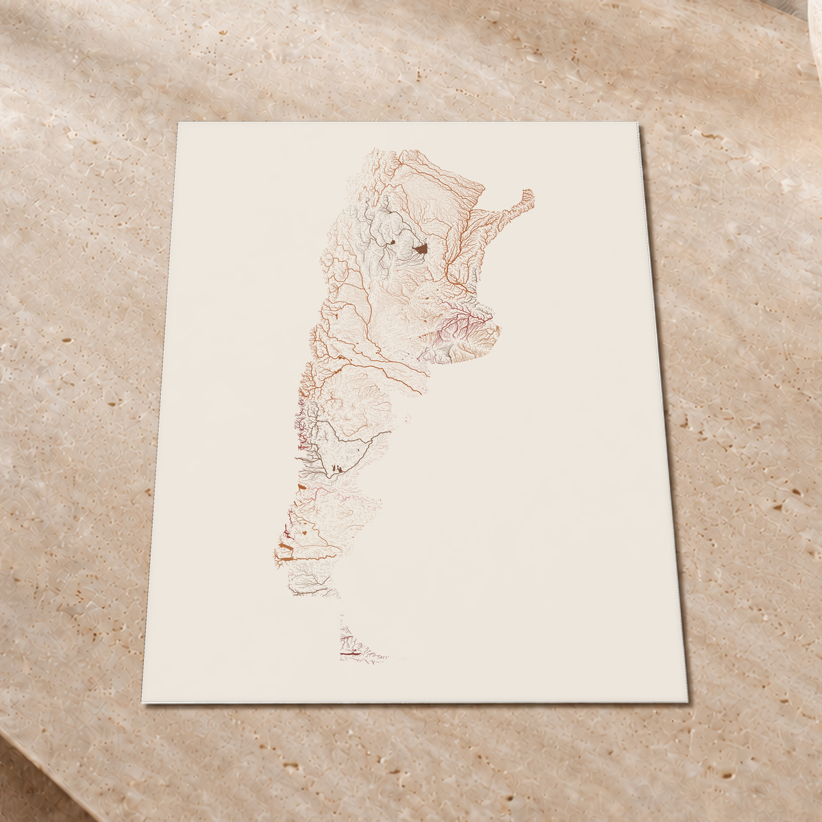 Beautiful Rivers — Argentina — Terracota e areia, Impressão fine art · 45 × 60 cm, Sem margem