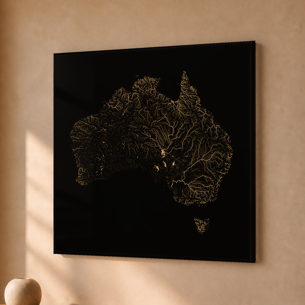Beautiful Rivers — Austrália — Cobre, Acrílico · 30 × 30 cm, Sem margem