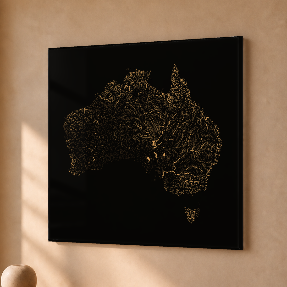Beautiful Rivers — Austrália — Cobre, Acrílico · 50 × 50 cm, Sem margem