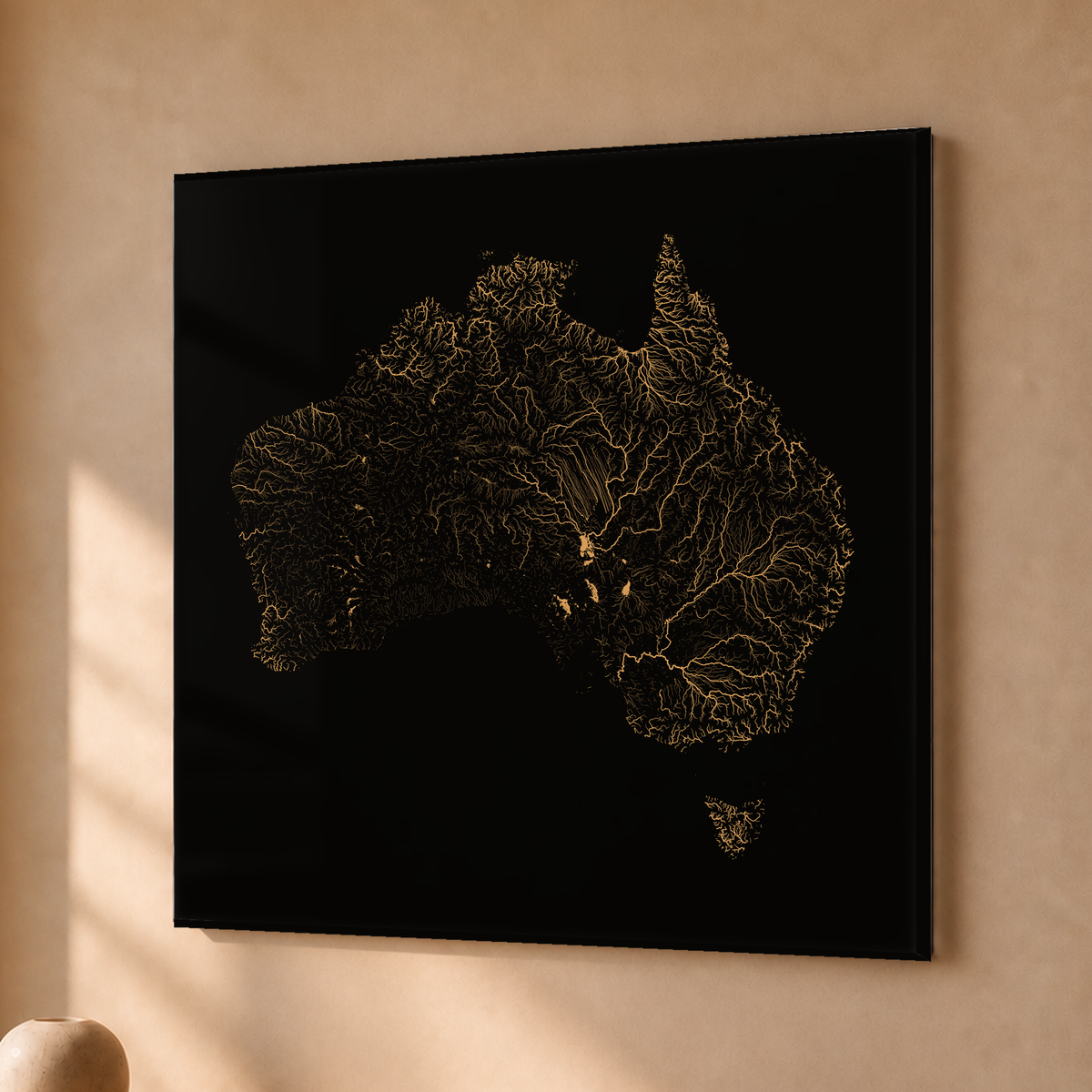 Beautiful Rivers — Austrália — Cobre, Acrílico · 76 × 76 cm, Sem margem