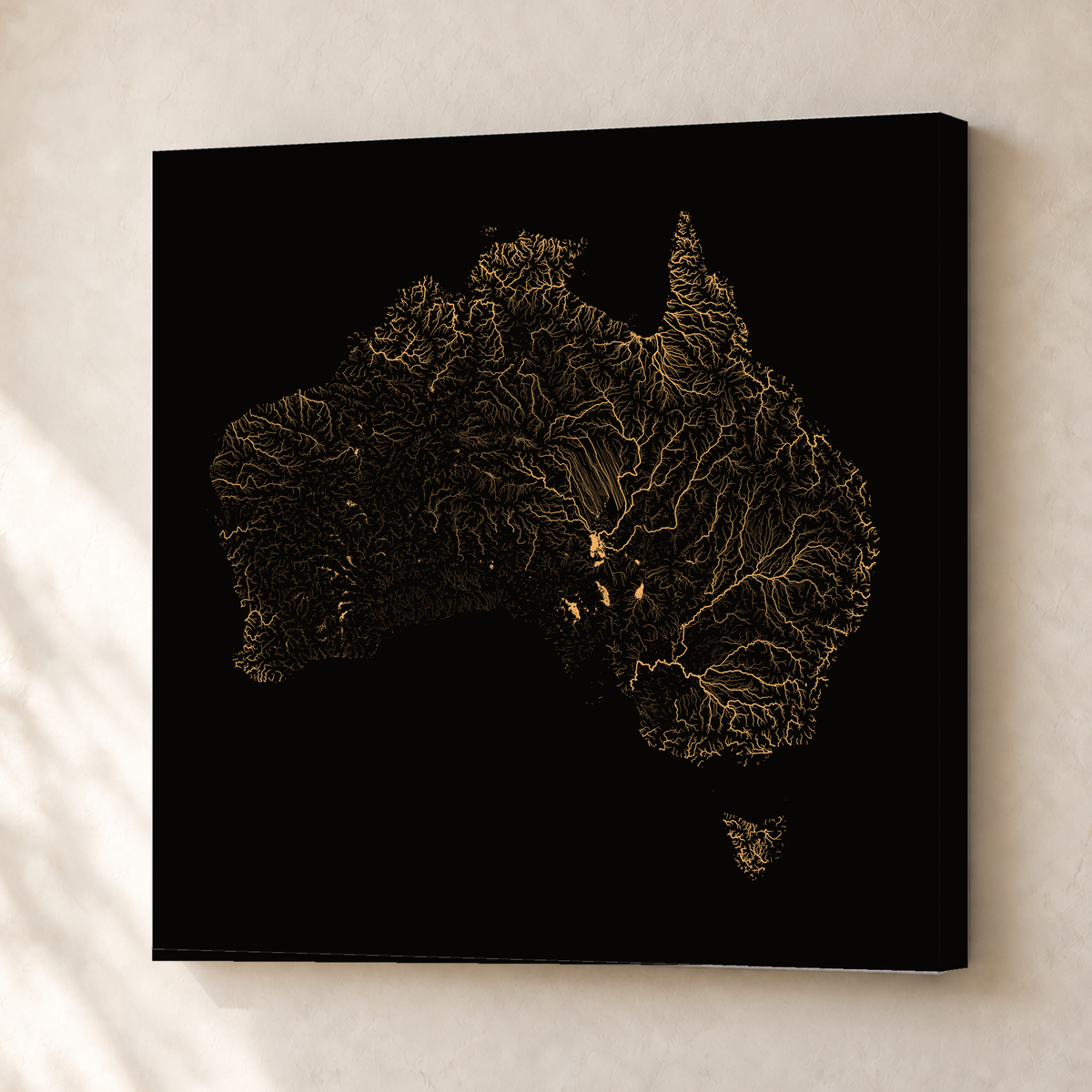 Beautiful Rivers — Austrália — Cobre, Canvas · 50 × 50 cm, Sem margem