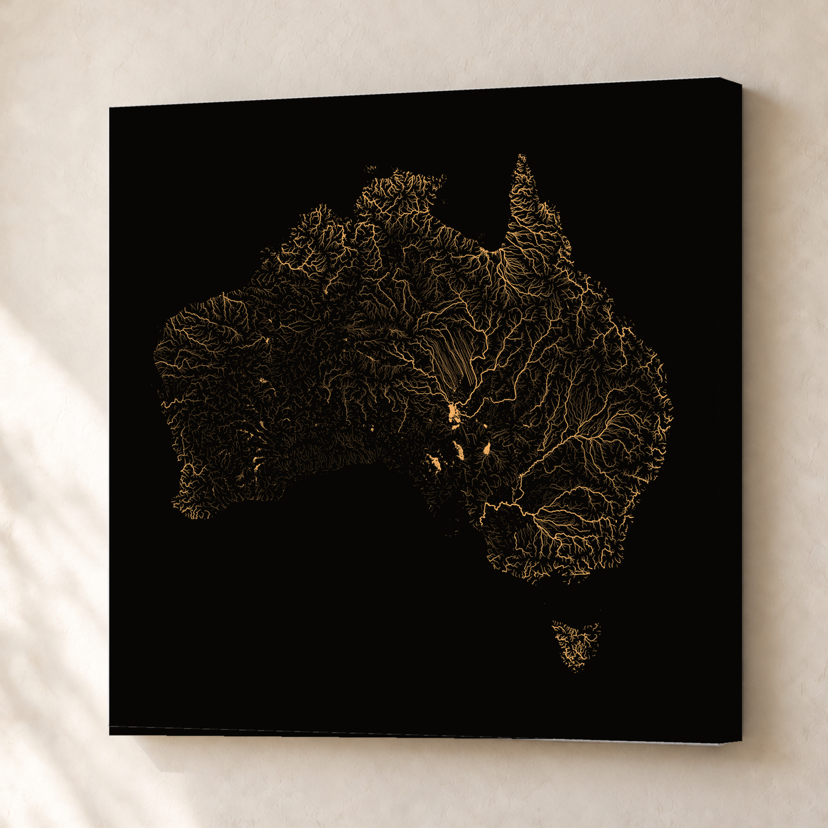 Beautiful Rivers — Austrália — Cobre, Canvas · 76 × 76 cm, Sem margem
