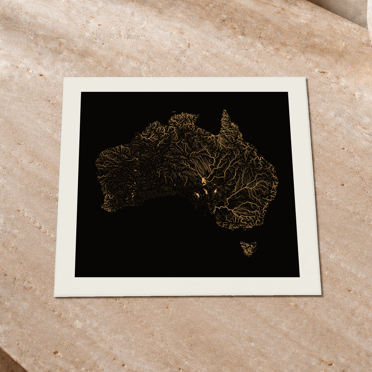 Beautiful Rivers — Austrália — Cobre, Impressão fine art · 30 × 30 cm, Margem branca