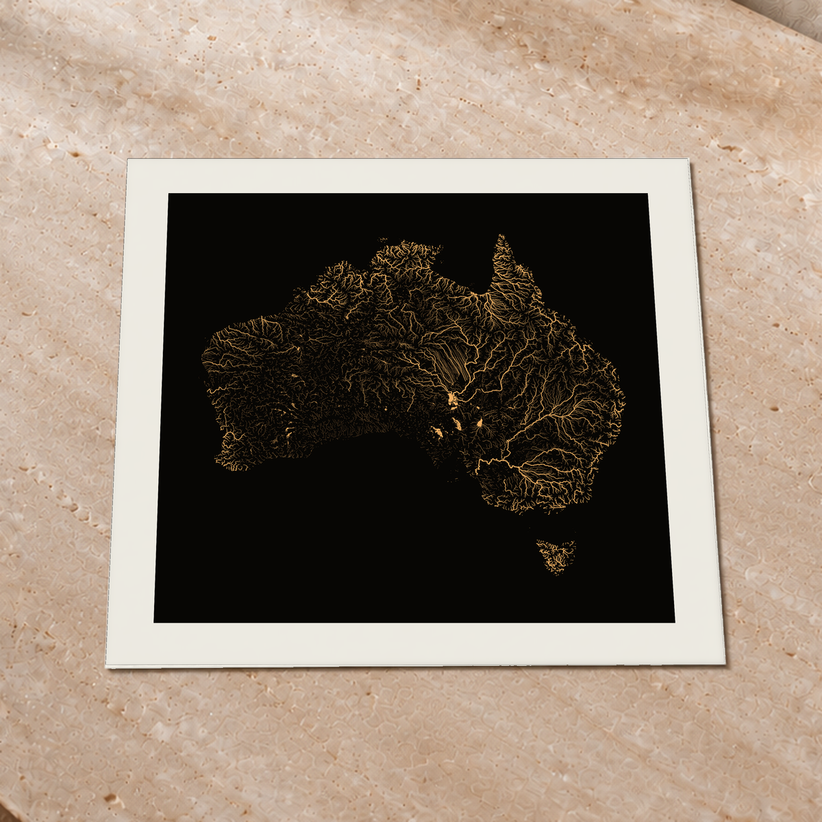 Beautiful Rivers — Austrália — Cobre, Impressão fine art · 76 × 76 cm, Margem branca