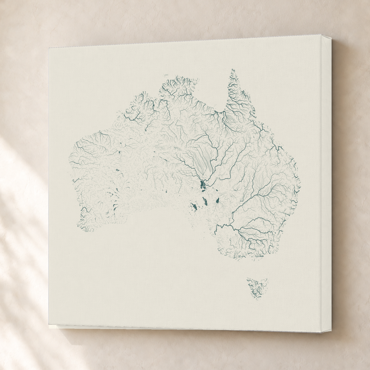 Beautiful Rivers — Austrália — Natural e luminosa, Canvas · 76 × 76 cm, Sem margem