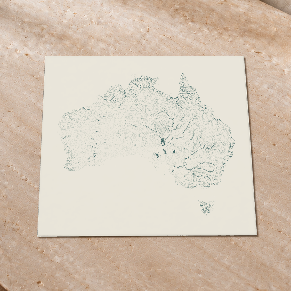 Beautiful Rivers — Austrália — Natural e luminosa, Impressão fine art · 76 × 76 cm, Sem margem
