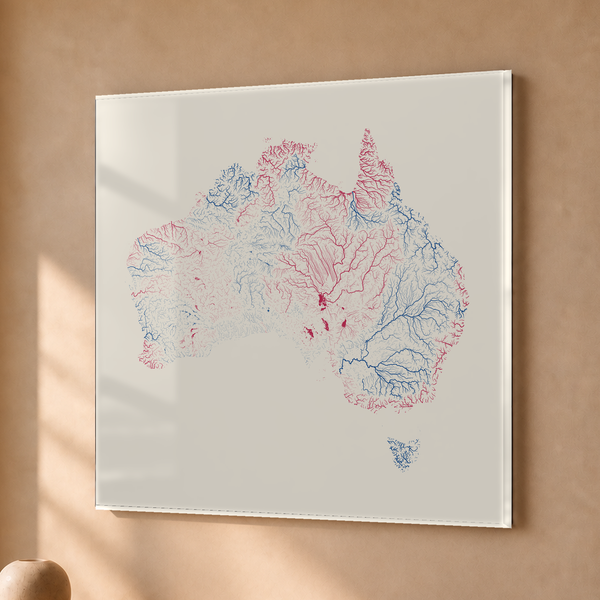Beautiful Rivers — Austrália — Risografia, Acrílico · 76 × 76 cm, Sem margem