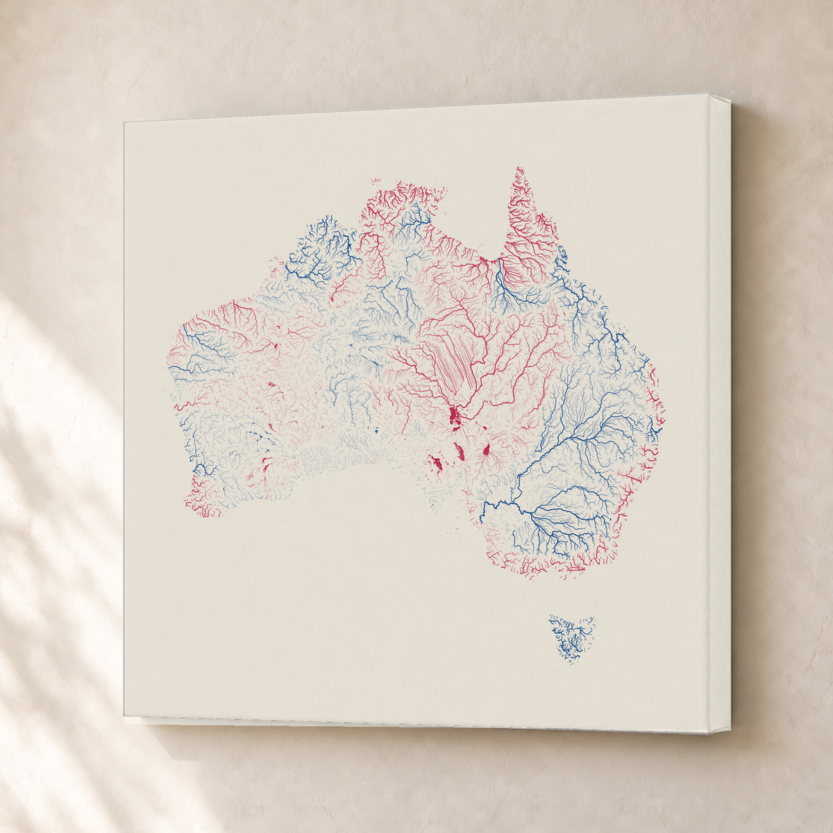 Beautiful Rivers — Austrália — Risografia, Canvas · 30 × 30 cm, Sem margem