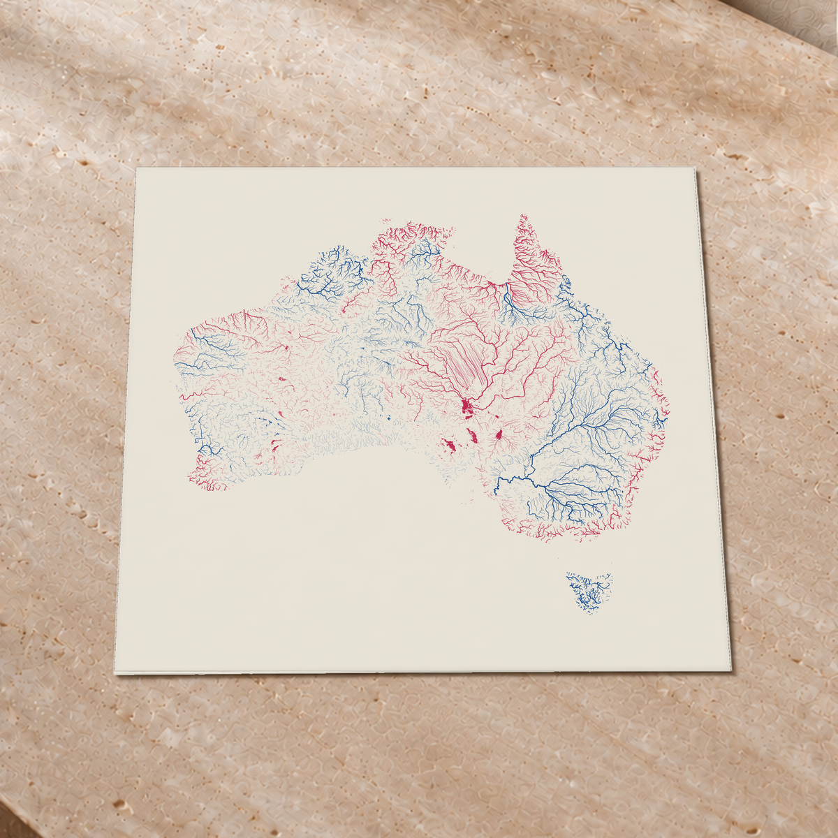 Beautiful Rivers — Austrália — Risografia, Impressão fine art · 50 × 50 cm, Sem margem