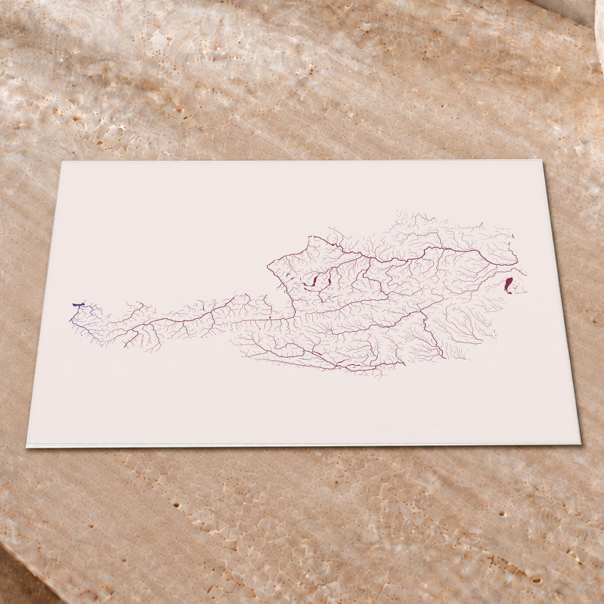 Beautiful Rivers — Áustria — Ameixa e rosé, Impressão fine art · 30 × 40 cm, Sem margem